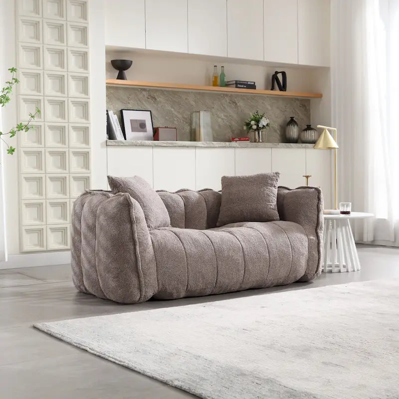 Chenille Tufted Loveseat Accent Chair with High Density Foam - 65 Inch