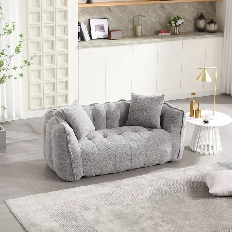 Chenille Tufted Loveseat Accent Chair with High Density Foam - 65 Inch