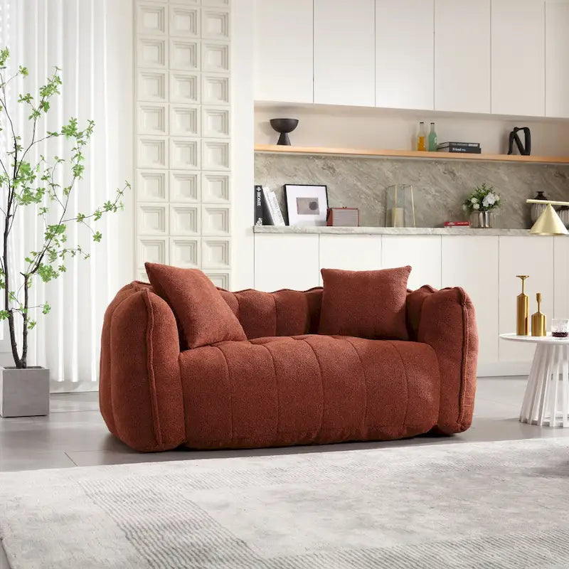 Chenille Tufted Loveseat Accent Chair with High Density Foam - 65 Inch