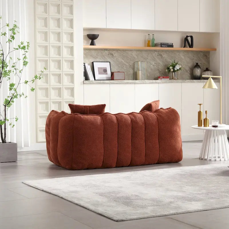Chenille Tufted Loveseat Accent Chair with High Density Foam - 65 Inch