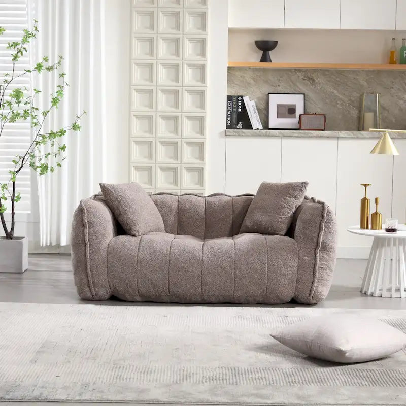 Poltrona a due posti in ciniglia trapuntata con schiuma ad alta densità - 65 pollici