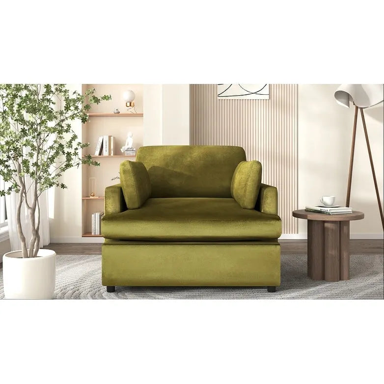 Oversized Accent Chair with Armrest Cushions - Neutral Style