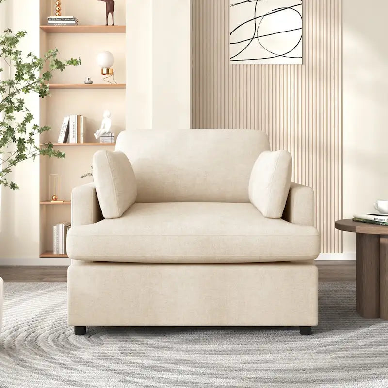 Poltrona Accent Oversize con Cuscini Bracciolo - Stile Neutro