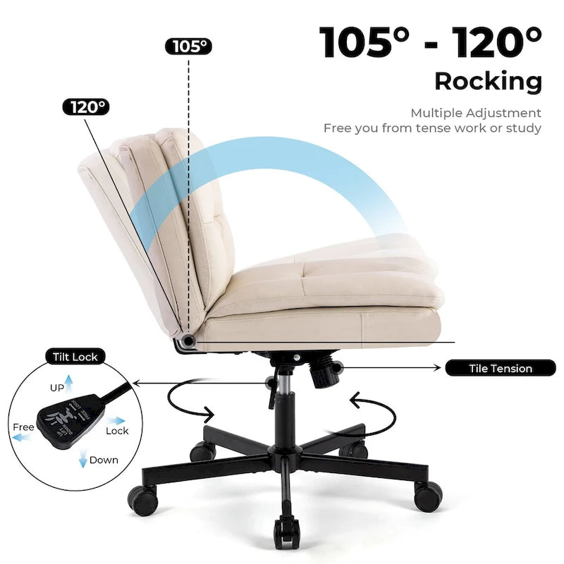 Sedia da ufficio girevole a 360° grande con ruote