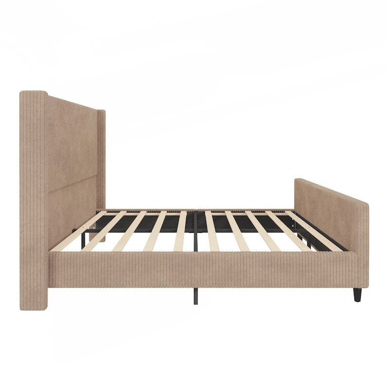 Struttura letto imbottita con elegante testiera