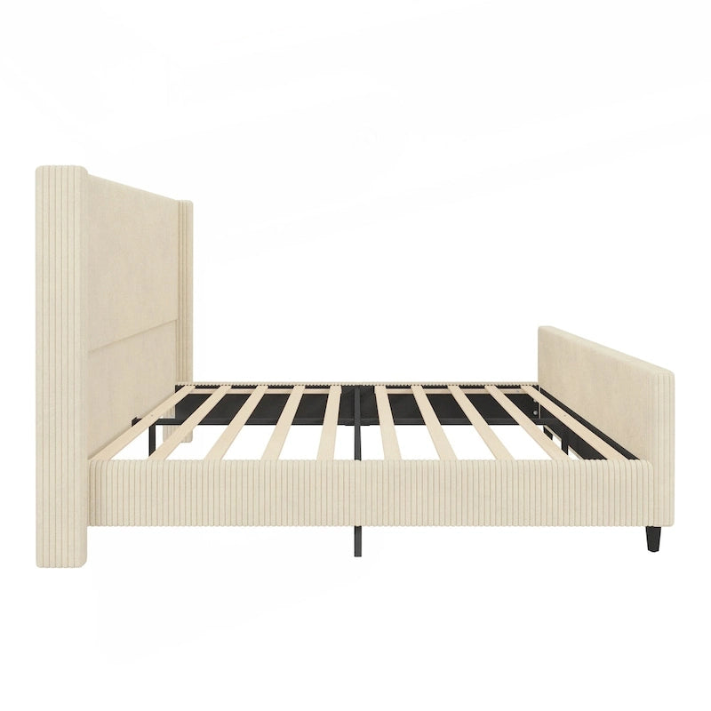 Struttura letto imbottita con elegante testiera