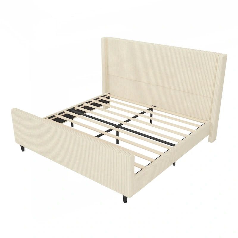 Struttura letto imbottita con elegante testiera