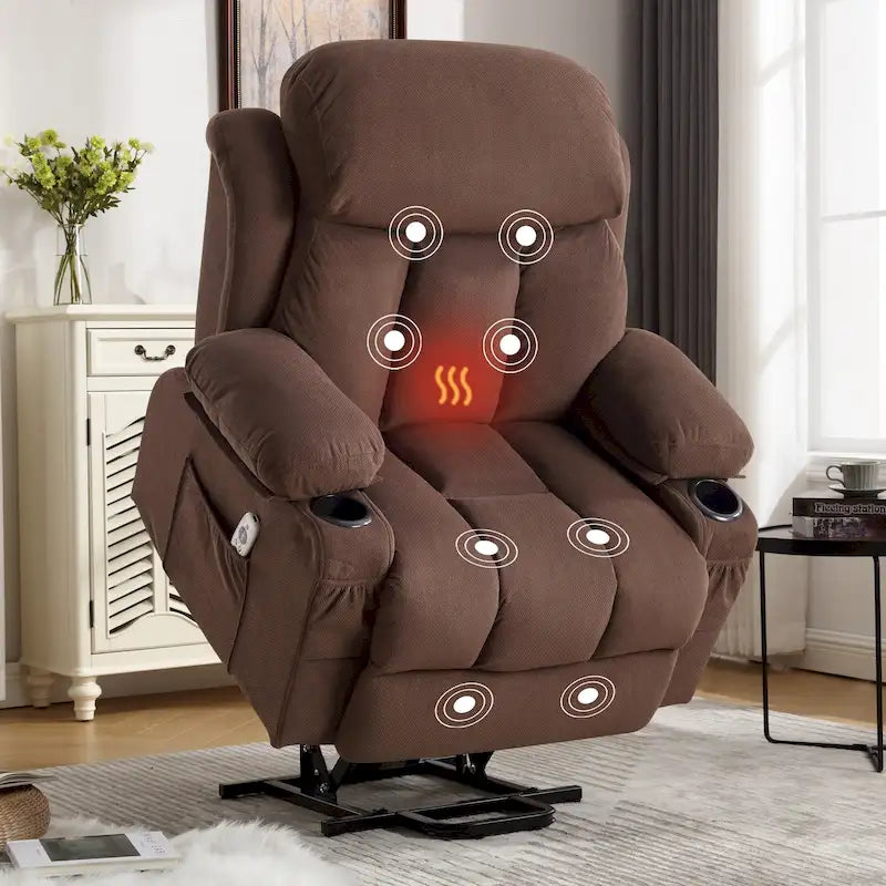 Electric Power Lift Recliner Chair with Heat, Massage and USB Port