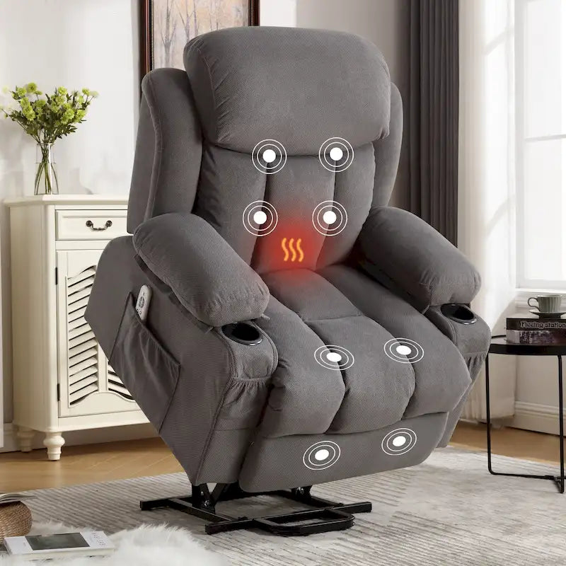 Electric Power Lift Recliner Chair with Heat, Massage and USB Port
