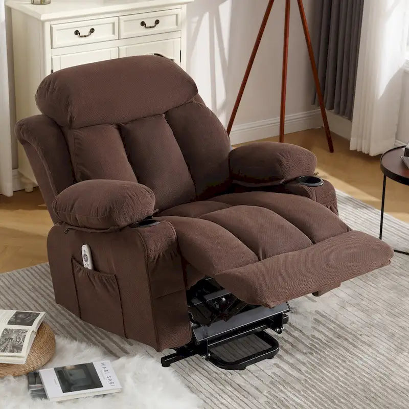 Poltrona Reclinabile Elettrica con Sollevamento, Funzione Calore, Massaggio e Porta USB