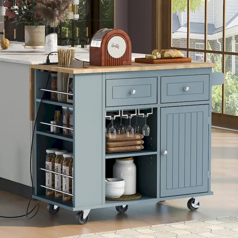 Isola da cucina con presa di corrente e contenitore