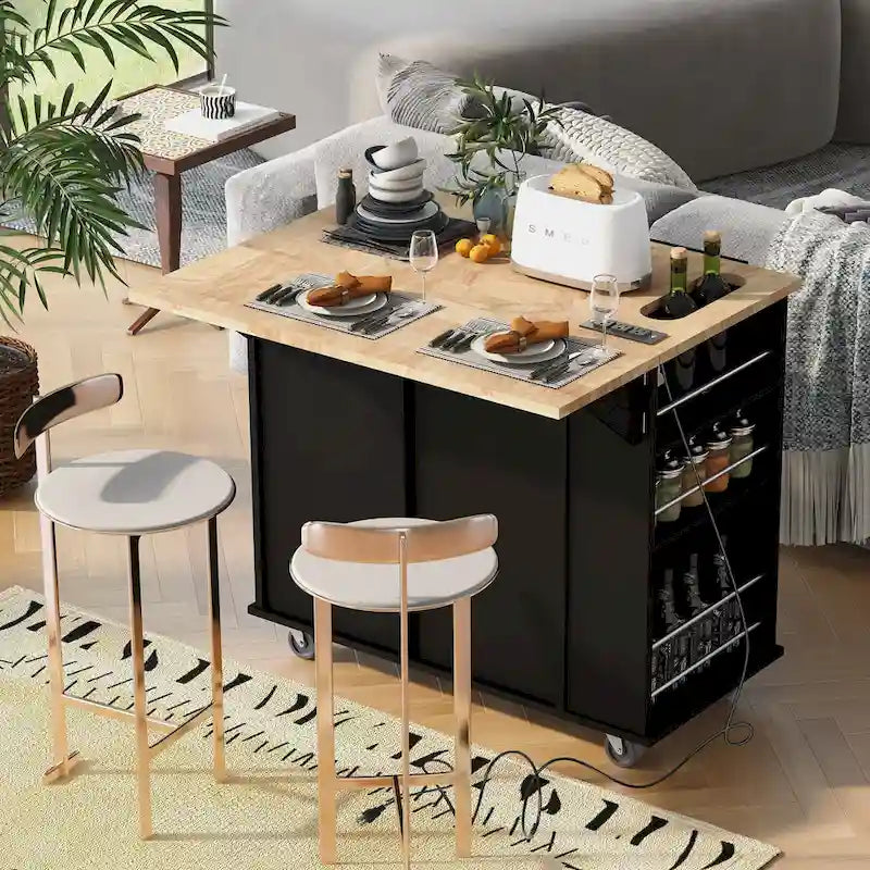Isola da cucina con presa di corrente e contenitore