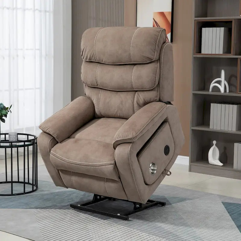 Poltrona Reclinabile Oversize con Ricarica Wireless, Massaggio e Riscaldamento