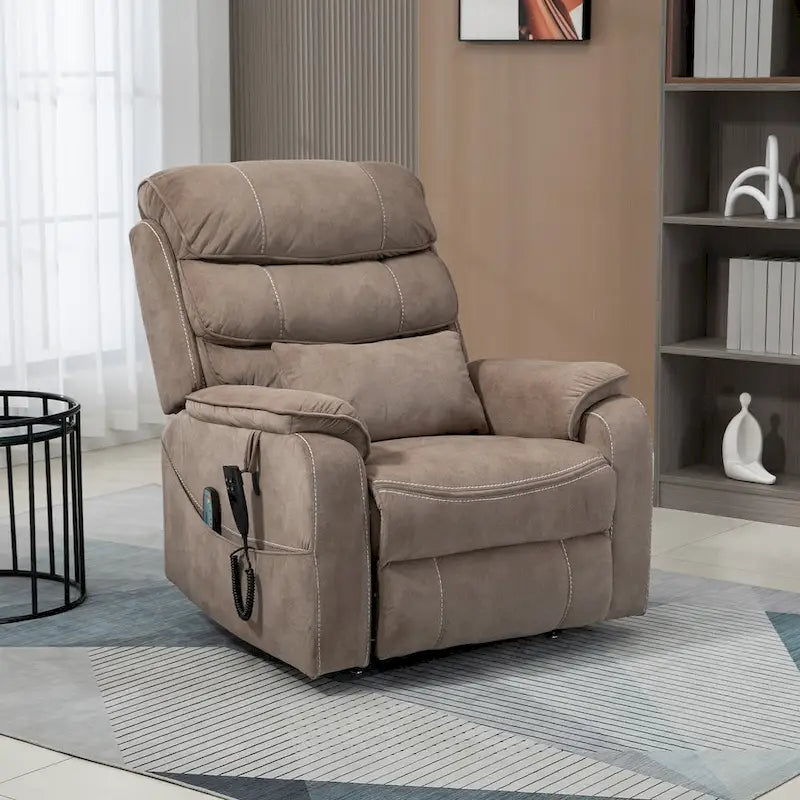 Poltrona Reclinabile Oversize con Ricarica Wireless, Massaggio e Riscaldamento