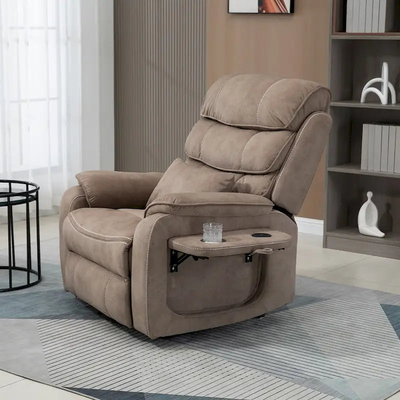Poltrona Reclinabile Oversize con Ricarica Wireless, Massaggio e Riscaldamento