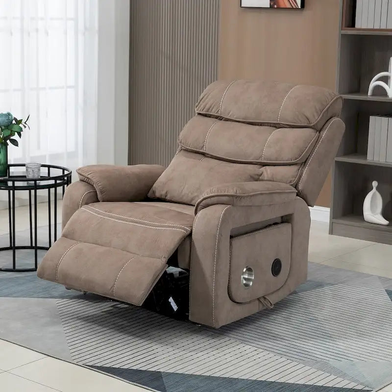Poltrona Reclinabile Oversize con Ricarica Wireless, Massaggio e Riscaldamento