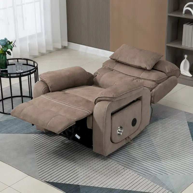 Poltrona Reclinabile Oversize con Ricarica Wireless, Massaggio e Riscaldamento