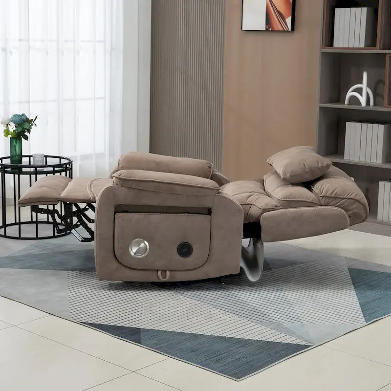 Poltrona Reclinabile Oversize con Ricarica Wireless, Massaggio e Riscaldamento