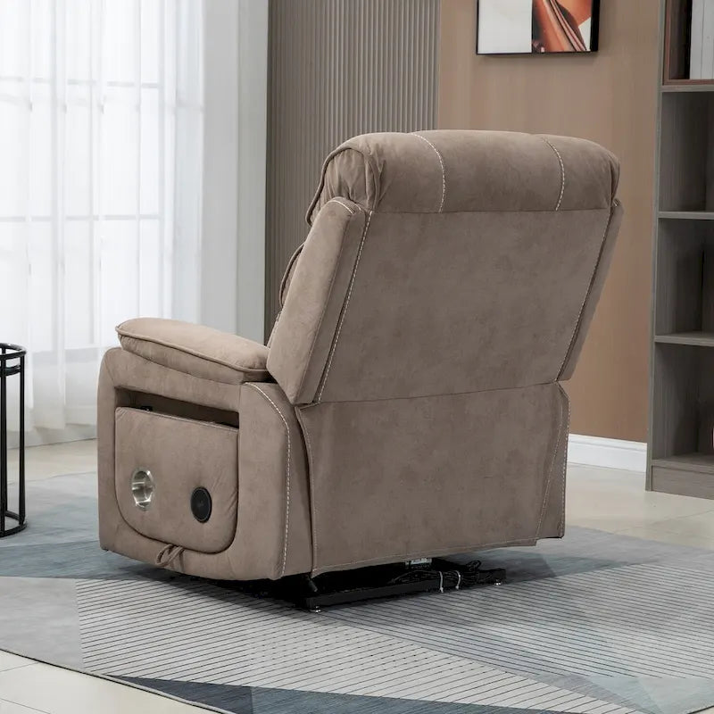 Poltrona Reclinabile Oversize con Ricarica Wireless, Massaggio e Riscaldamento