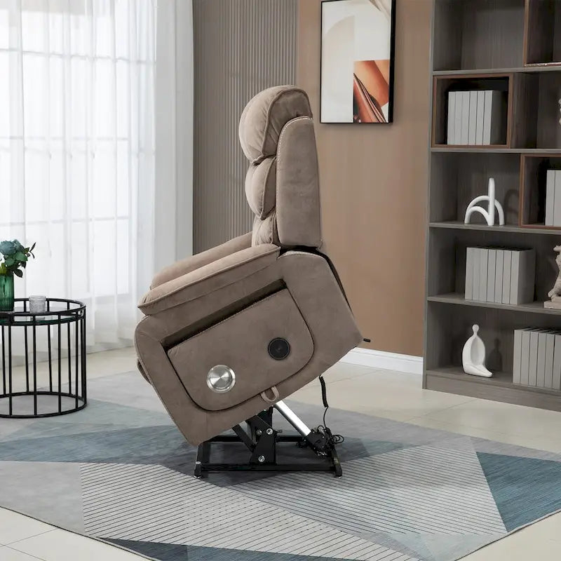 Poltrona Reclinabile Oversize con Ricarica Wireless, Massaggio e Riscaldamento