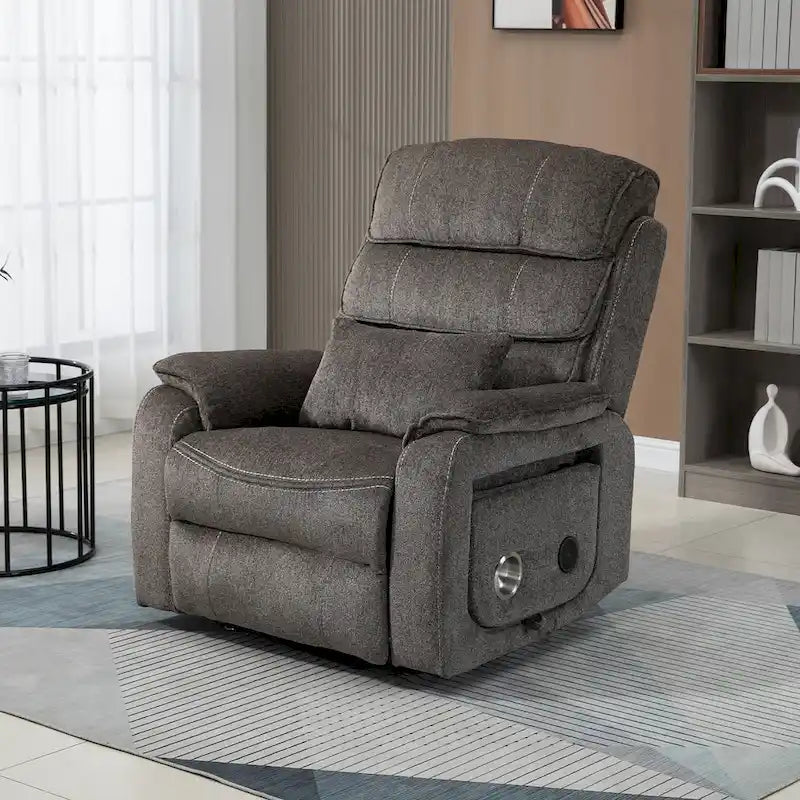 Poltrona Reclinabile Oversize con Ricarica Wireless, Massaggio e Riscaldamento