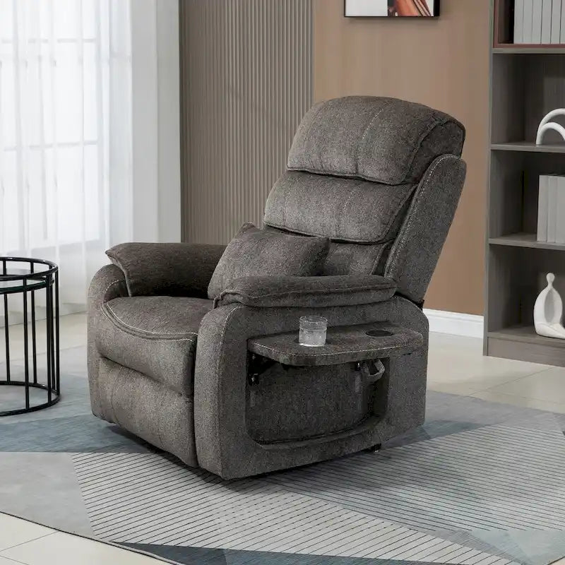 Poltrona Reclinabile Oversize con Ricarica Wireless, Massaggio e Riscaldamento