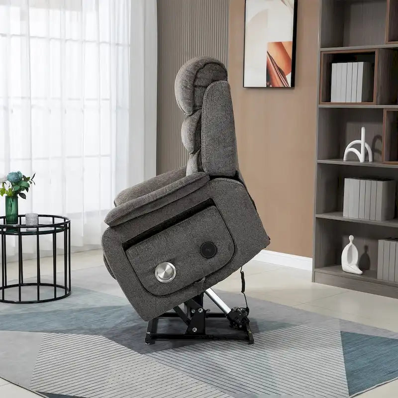 Poltrona Reclinabile Oversize con Ricarica Wireless, Massaggio e Riscaldamento