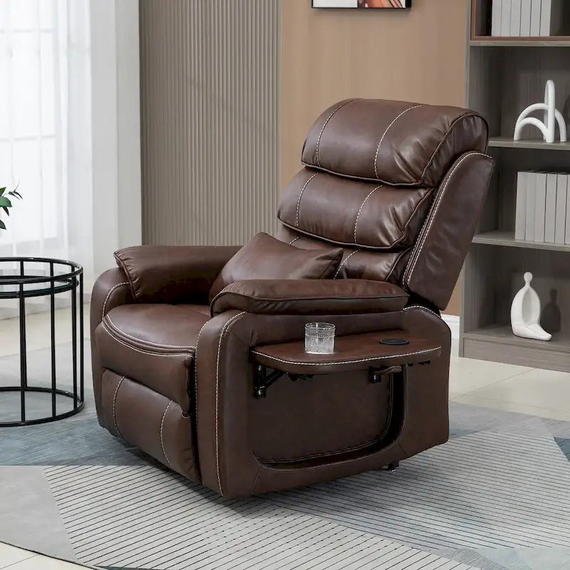 Poltrona Reclinabile Oversize con Ricarica Wireless, Massaggio e Riscaldamento