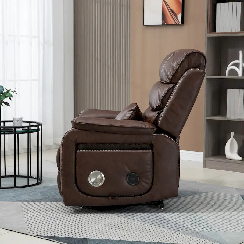 Poltrona Reclinabile Oversize con Ricarica Wireless, Massaggio e Riscaldamento