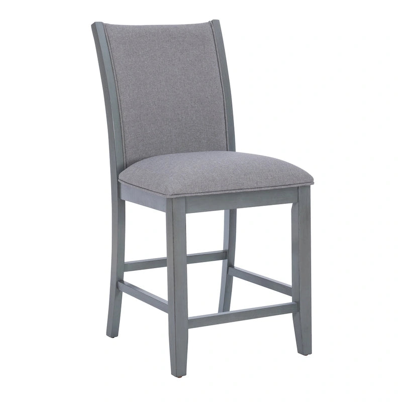 Sgabello da bancone imbottito grigio, 63,5 cm, set da 2
