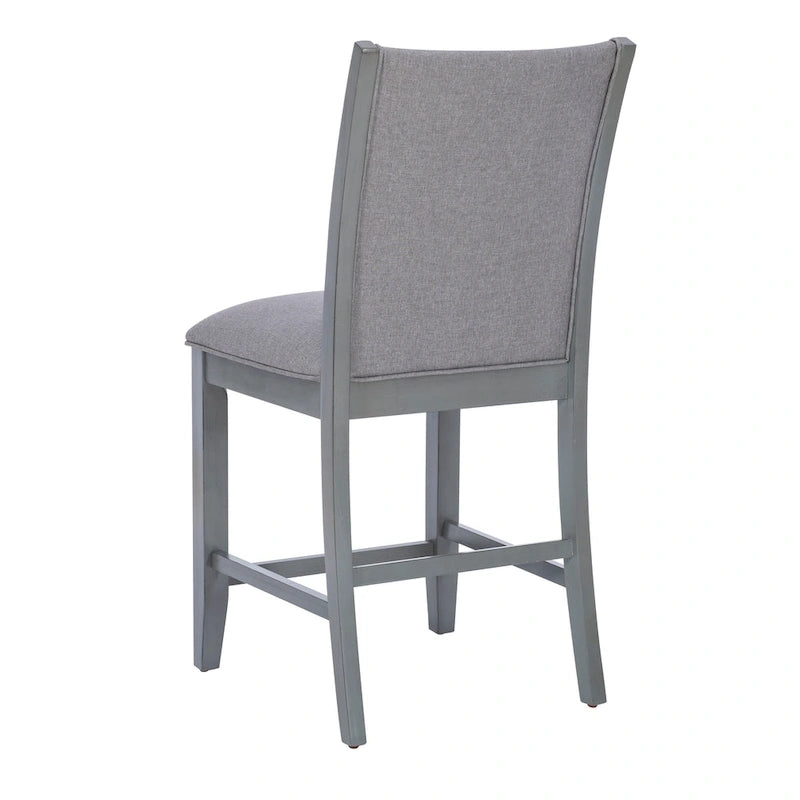 Grey Upholstered Counter Stool 25 Inch Set of 2