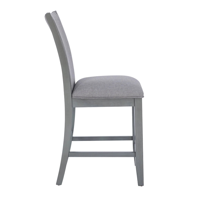 Sgabello da bancone imbottito grigio, 63,5 cm, set da 2