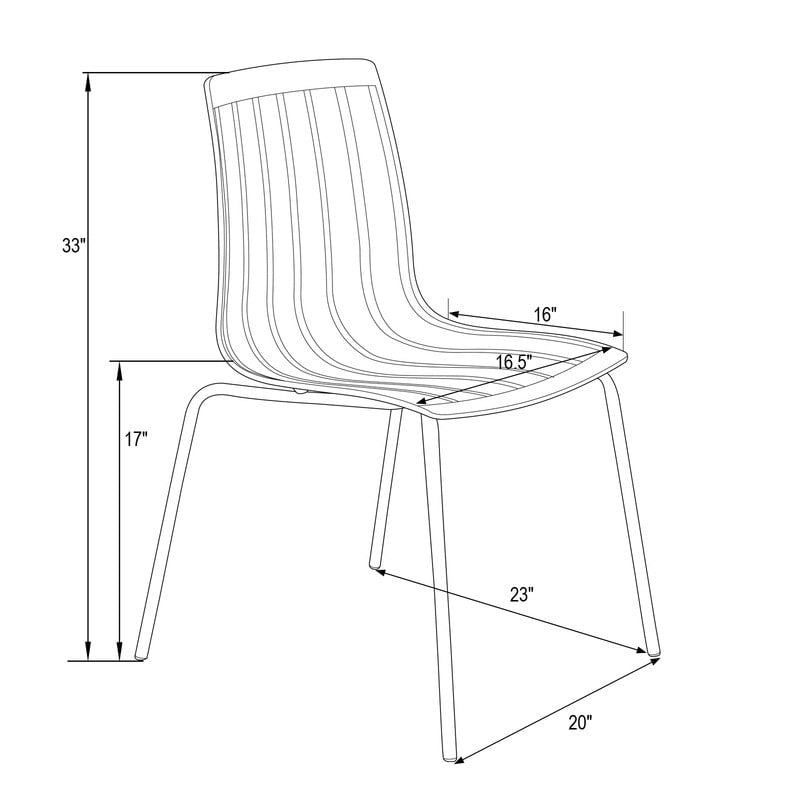 Set di 4 sedie da pranzo in acrilico trasparente con gambe cromate