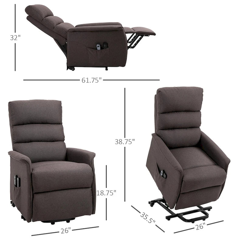 Electric Power Lift Recliner Sofa with Massage and Remote Control