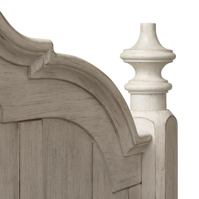 Antique White Queen Poster Headboard - Farmhouse Style