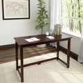 Scrivania Moderna con Gambe in Legno Massello - 119 cm