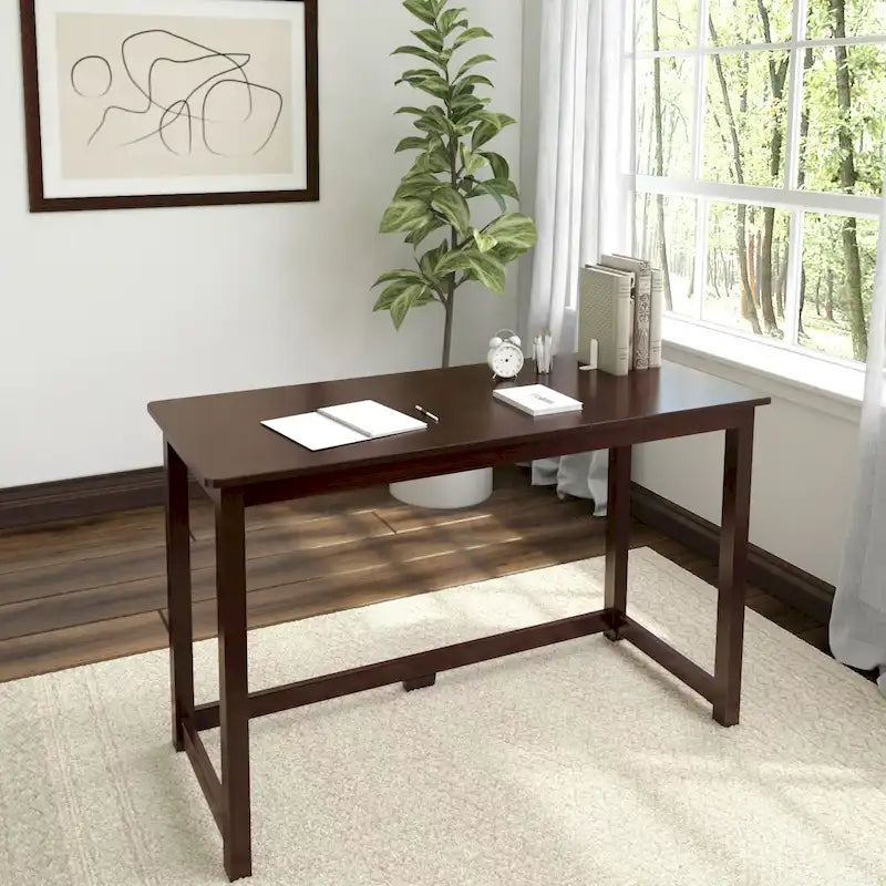 Modern Writing Desk with Solid Wood Legs - 47 inch