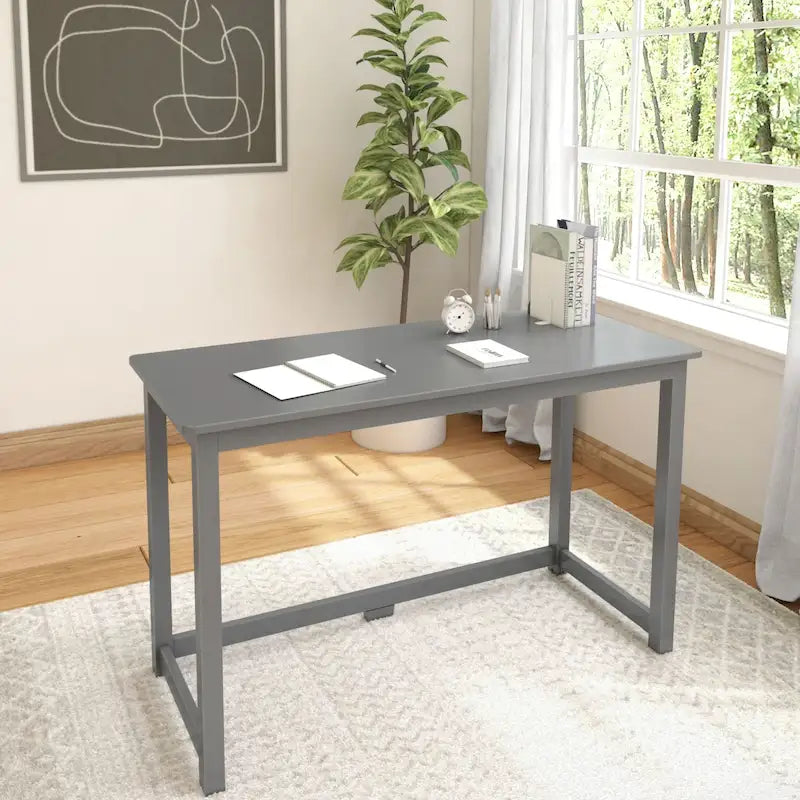Modern Writing Desk with Solid Wood Legs - 47 inch