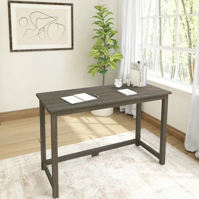 Modern Writing Desk with Solid Wood Legs - 47 inch