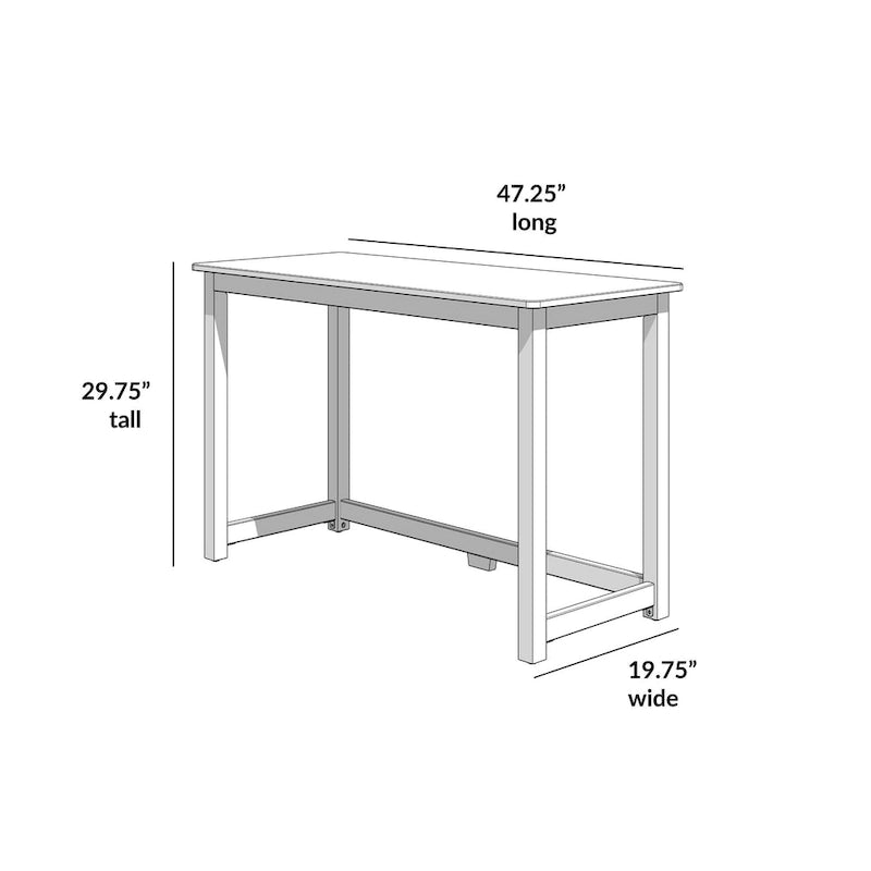 Scrivania Moderna con Gambe in Legno Massello - 119 cm