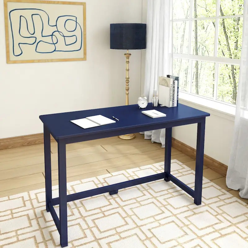 Scrivania Moderna con Gambe in Legno Massello - 119 cm