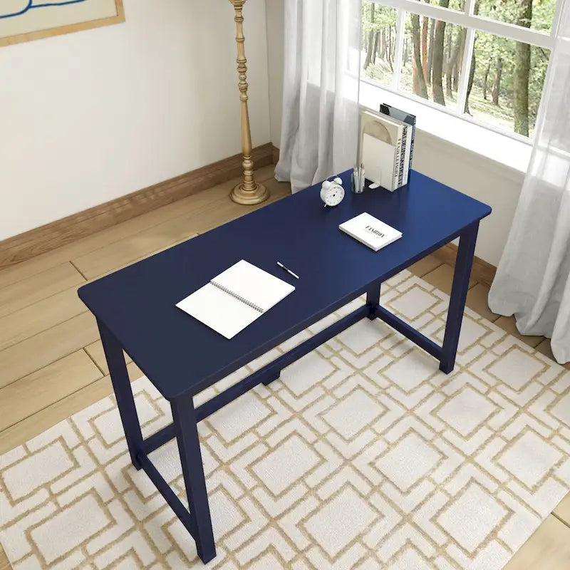 Scrivania Moderna con Gambe in Legno Massello - 119 cm