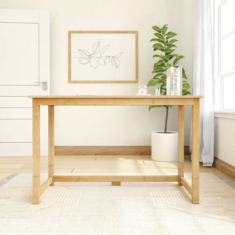 Scrivania Moderna con Gambe in Legno Massello - 119 cm
