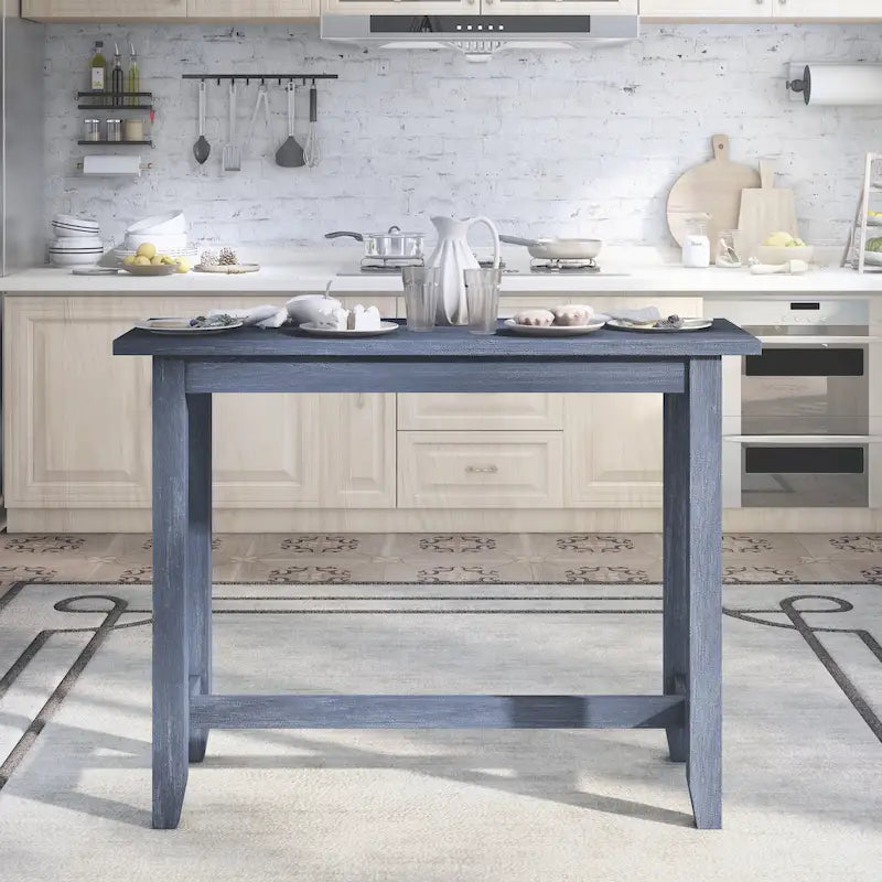 64 Inch Counter Height Dining Table with USB Port