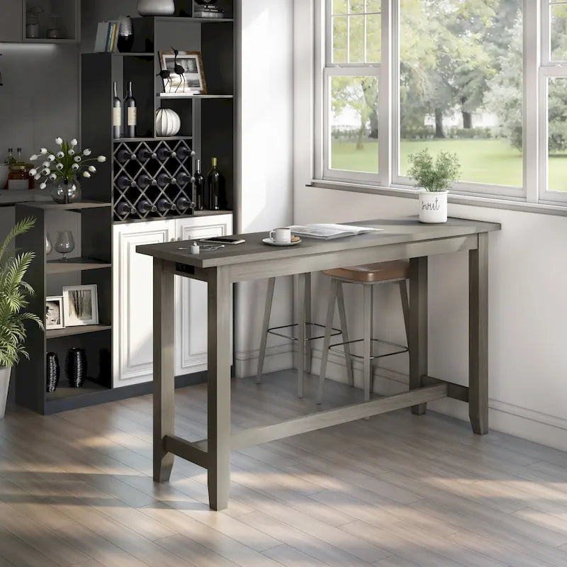 64 Inch Counter Height Dining Table with USB Port