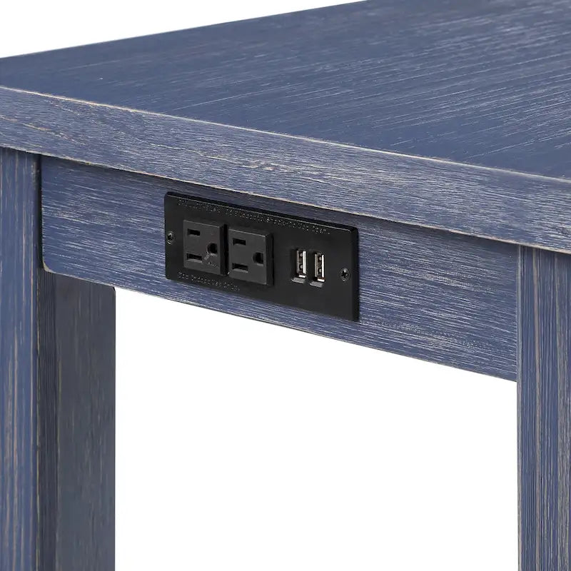 64 Inch Counter Height Dining Table with USB Port