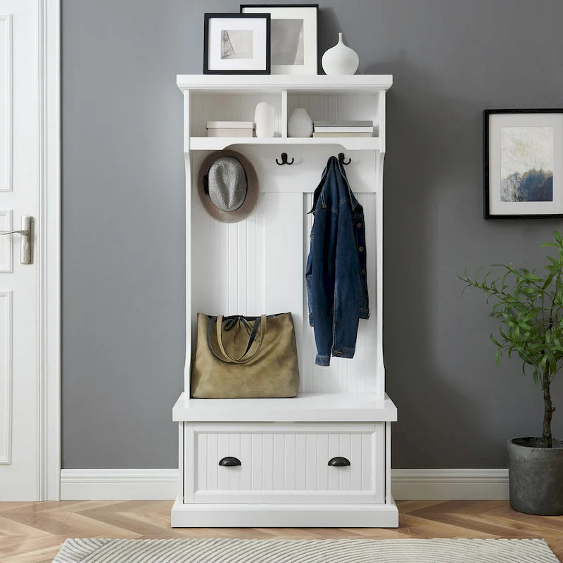 Hall Tree with Bench Seat and Hooks
