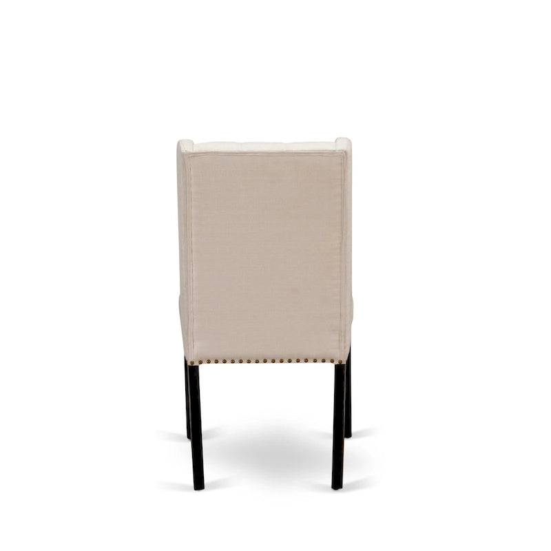 Button Tufted Nailhead Upholstered Dining Chairs Set of 2
