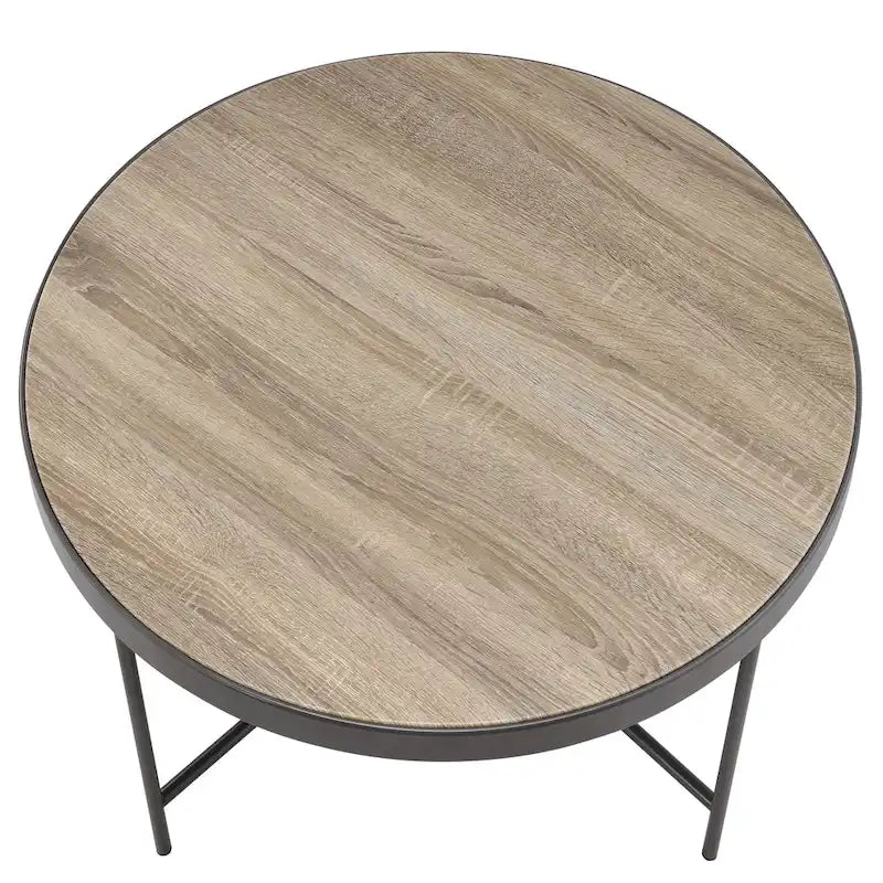Weathered Grey Oak and Black Coffee Table