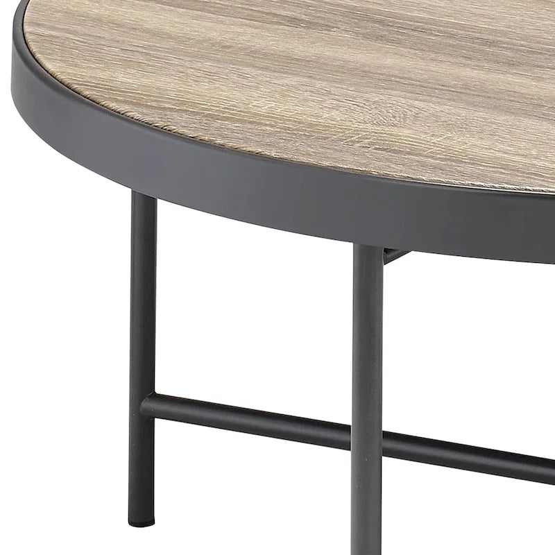 Tavolino da caffè grigio rovere anticato e nero